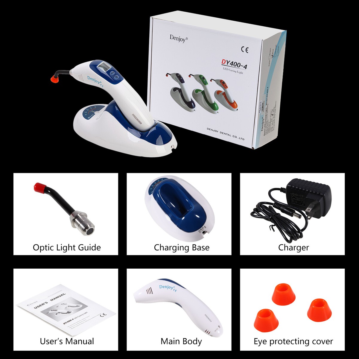 Denjoy Dental Cordless Wireless LED Curing Light Lamp 7 watt CE 