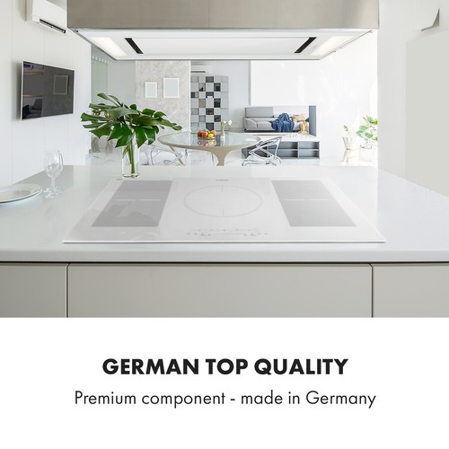 Induction Hob 90 cm 5 Ring Glass Ceramic Induction Range Cooker White Electric