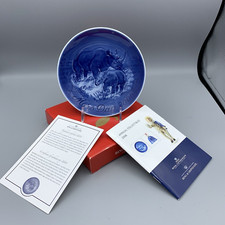 2006 Bing and Grondahl Mother’s Day Plate Rhinoceros with Calf Ltd Ed Wildlife