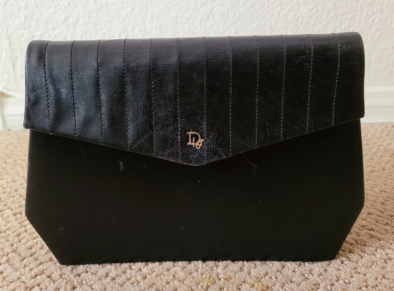 AUTHENTIQUE SAC CHAÎNE EN CUIR VINTAGE CHRISTIAN DIOR 2 VOIES/ÉPAULE/SAC BANDOULIÈRE