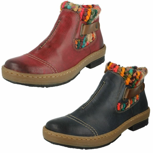 rieker wool lined ankle boot