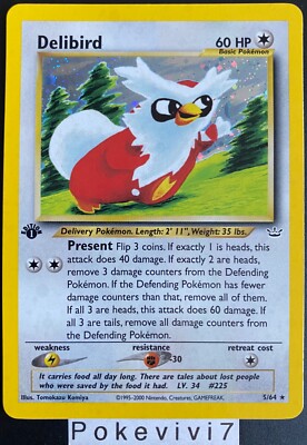 Pokemon Karte Delibird 5/64 Holo Neo Revelation Edition 1 Wizards Englisch