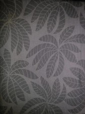 Fabric Cotton Palm Tree Print 4 Yards Loose Woven Two Tone Grey Monochromatic