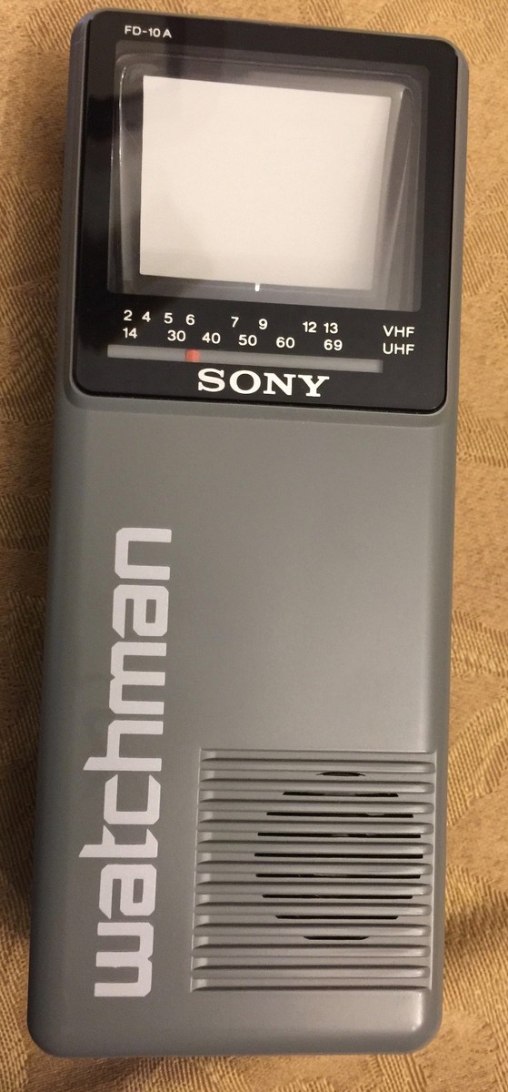 Vintage SONY WATCHMAN Portable Television TV Model FD-10A B&W