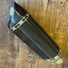 Carbon Fibre Motorcycle Hexagonal Sports Exhaust Silencer End Can Right Hand