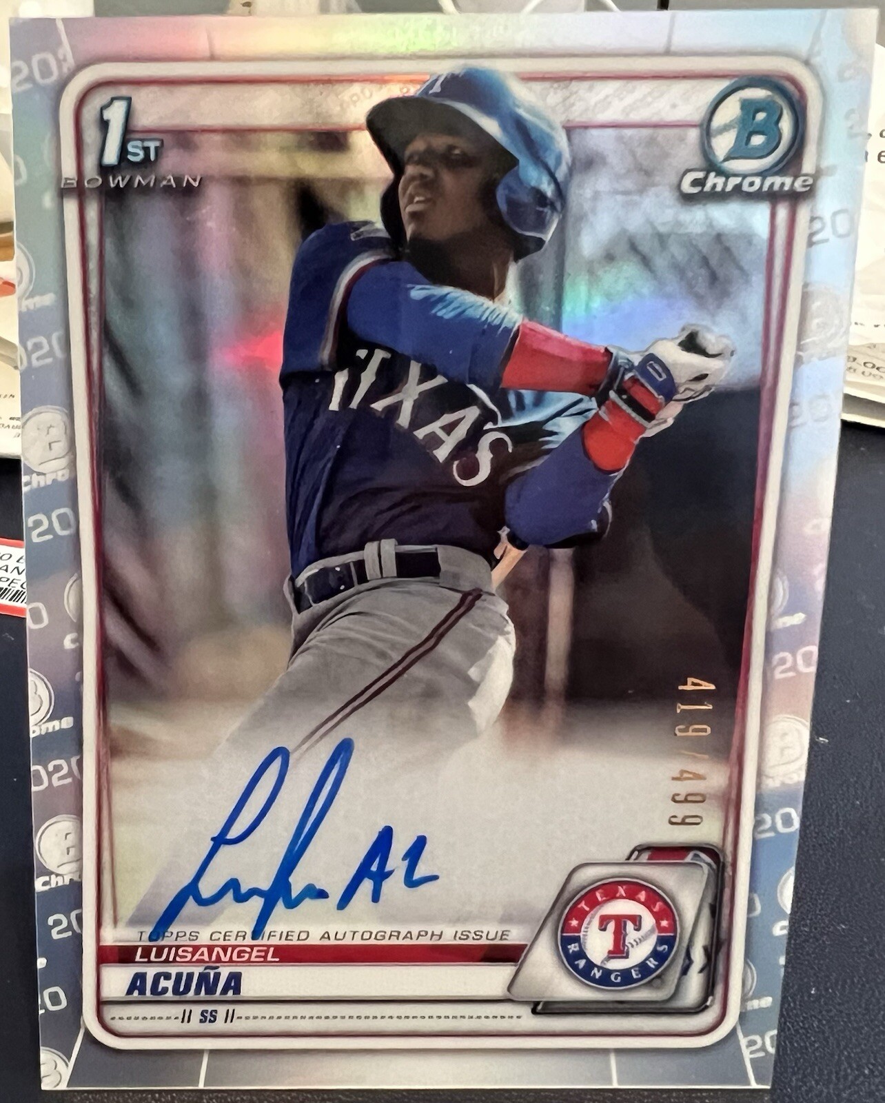 2020 Bowman Chrome - Prospect Autographs Refractor #CPA-LA Luisangel Acuna /499