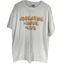 Men's C-Port and Company White/Orange Graphics Crew Neck T-shirt Size XL XLarge