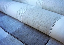 Tischdecke Rustikal Landhaus Alpenlook Poly/Leinen Hohlsaum Creme-Mokka 1900