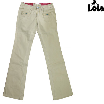 LOIS Bootcut Hose Weitschnitt SELENE LONER beige Damen
