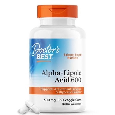 Doctors Best Alpha Lipoic Acid 600 mg  Antioxidant, Glycemic Balance-180 Caps
