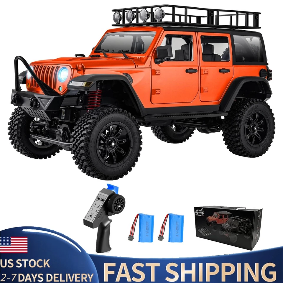 Jeep Wrangler MN128 RC Car Crawler escala 1:12, 2.4G 4x4, camión todoterreno 2 baterías Foto 2 de 4