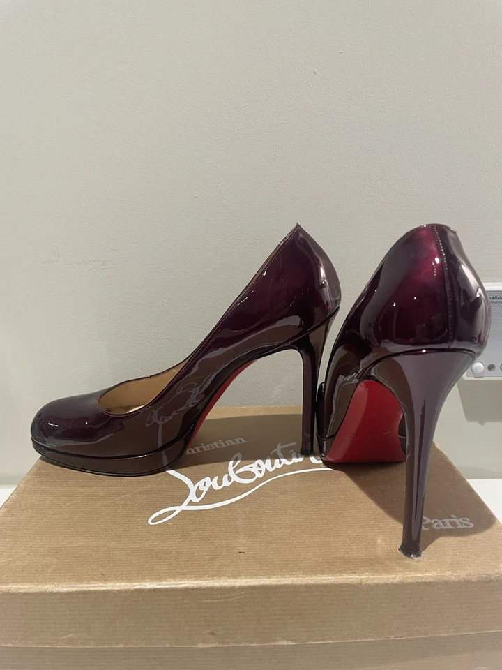 Christian Louboutin New Simple Pump 120 Patent Leather Court Heels Red UK 4.5 - Image 1 of 4