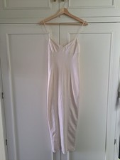 Bershka Cream Textured Maxi Dress Size S Strappy Slip Dress Worn Once