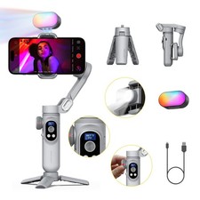 iPhone Gimbal, 3-Axis Gimbal Stabilizer for Smartphone w/RGB Magnetic Fill Li...