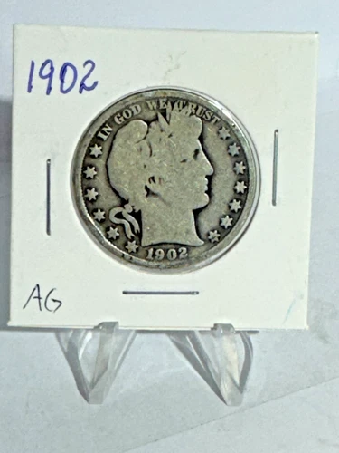 1902 Barber Half Dollar with About Good Details
