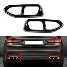 Schwarz Edelstahl Auspuffblende Auspuff Abdeckung für BMW 7 Series G11 G12 16-18