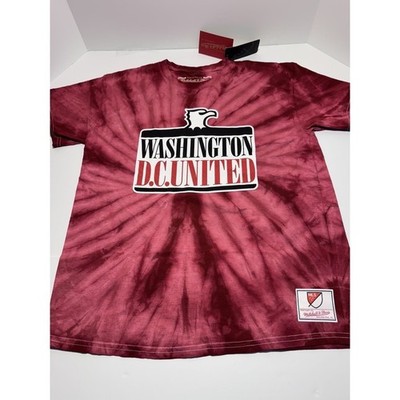 Men's Mitchell & Ness Large Red D.C. United Since '96 Tie-Dye T-Shirt Soccer