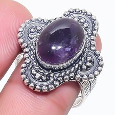Natural Amethyst Gemstone 925 Sterling Silver Jewelry All Size Ring For Gift