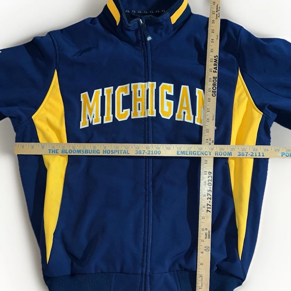 Vintage Michigan Wolverines Jacket Mens Large Basketball Majestic Coat NCAA - Image 4 of 4