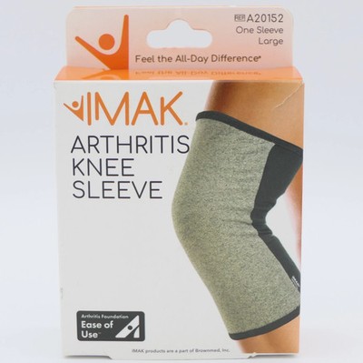 IMAK Arthritis Knee Sleeve Sz Large 19''-21'' Mild Compression A20152 Gray /Black