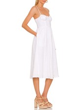 ASTR The Label White Linen Ferreira Dress L Large Midi Tank Bustier Underwire