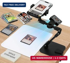 Trading Card Scanner Stand with LED Light Foldable Phone Holder for MTG TCG Spor
