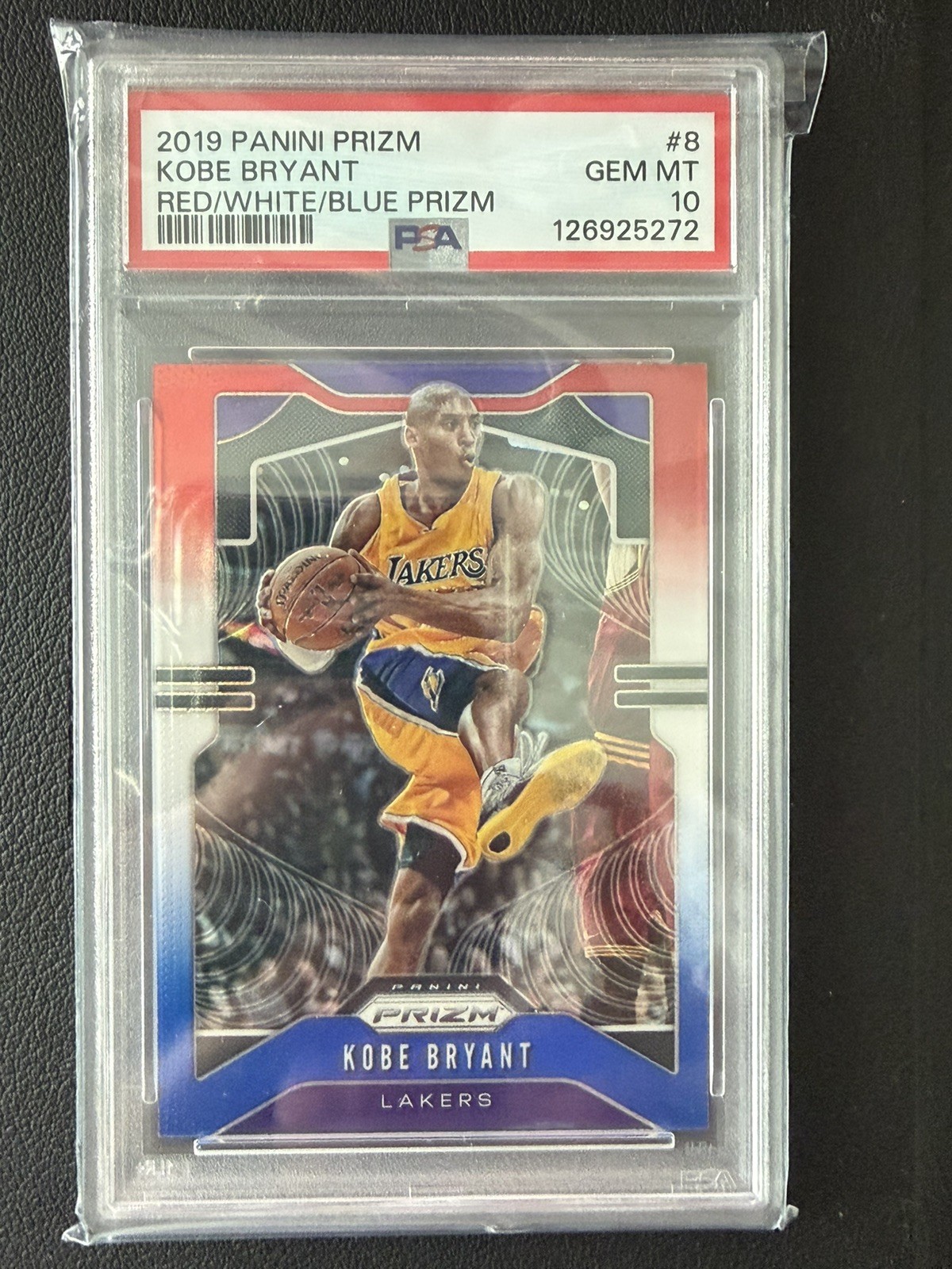 2019-20 Panini Prizm Kobe Bryant #8 Red White Blue Prizm PSA 10