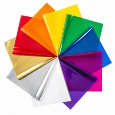 120 PCS 8x8 Inch Colored Cellophane Sheets Transparent Paper Wrap 10 Colors