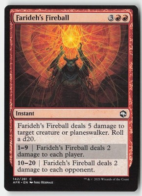MTG - Farideh's Fireball #142 - Regular - AFR Adventures in the Forgotten Realms