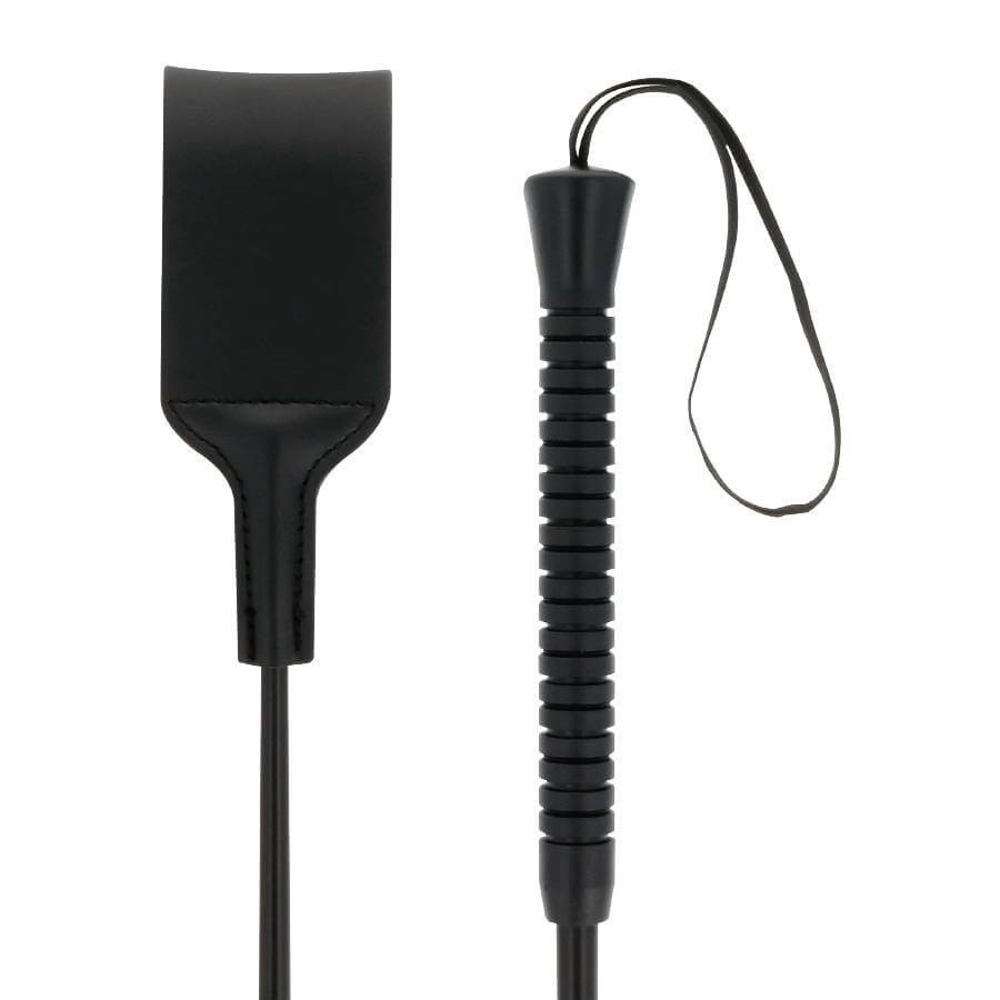 Darkness Bondage Whip - Frusta Nera Larga in Morbido PVC - 53 Cm