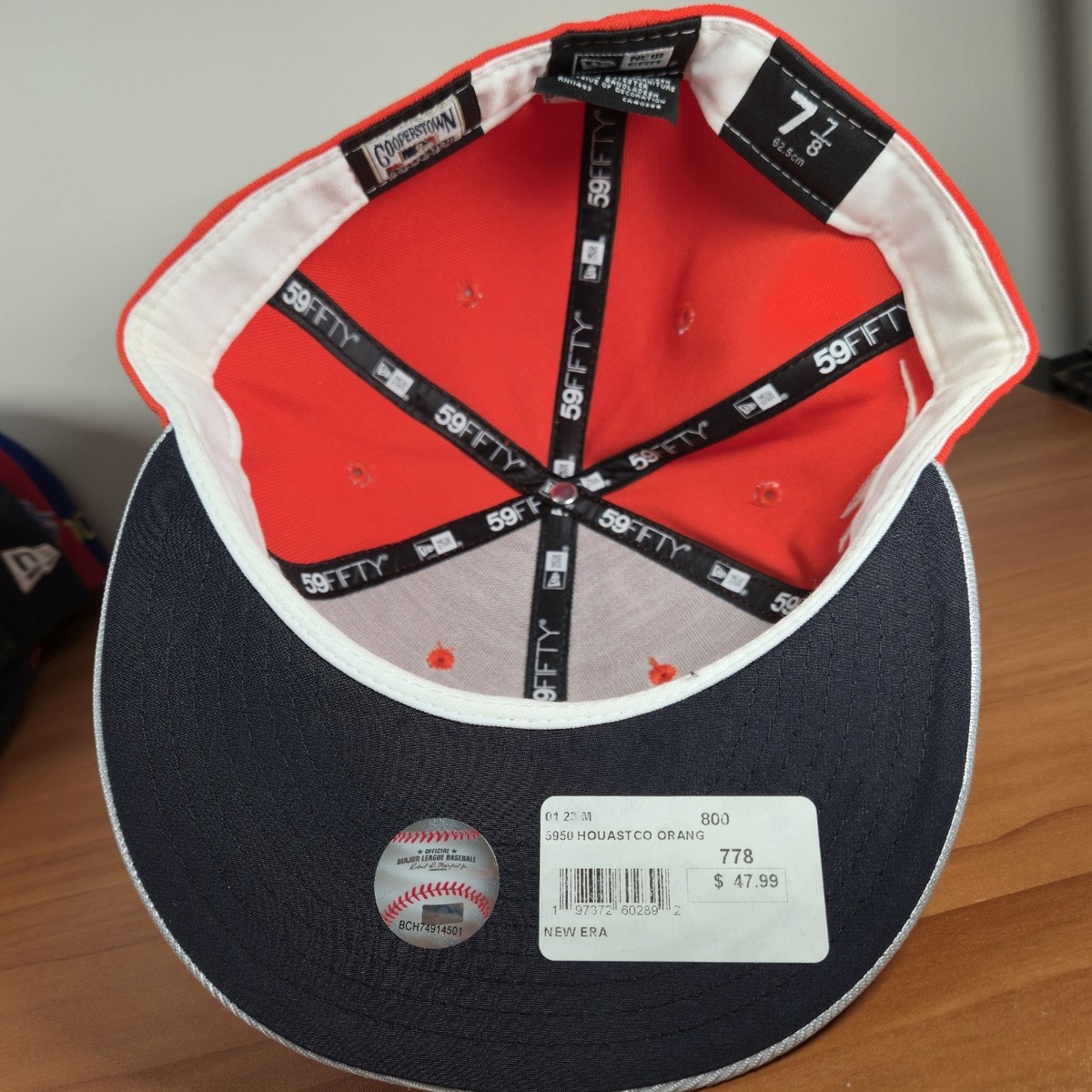 Casquette New Era 59FIFTY MLB Houston Astros – Orange Ajustée (57,7 Cm) – Authentique Terrain