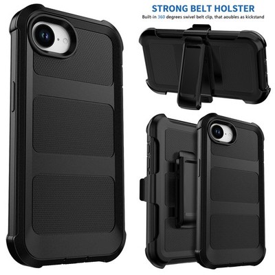 For iPhone 17e Case Dual Layer Heavy Duty Rugged Phone Cover / Blet Clip Holster