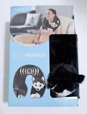 Brand New Health Touch Neck Massager Stuffed Husky Vibrating Neck Pillow.