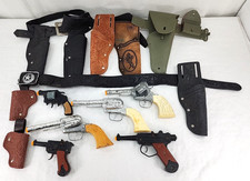 Vintage TOY CAP GUN LOT For Parts Or Repair and Holsters Pony Boy, C707