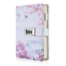 A5 Creative Password Lock Journal PU Leather Combination Lock Diary Locking J...