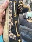 Sperry Top Sider Boat Shoes Leopard Print/Black Suede Gold Trim + Laces EUC 8.5 — photo 10