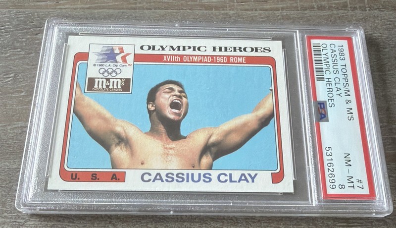 1983 Topps M&M’s #7 CASSIUS CLAY MUHAMMAD ALI PSA 8 NM-MT Great Centering
