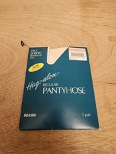 Sears Vintage Hug-alon Pantyhose Full Figure Short Plus Ivory Sheers