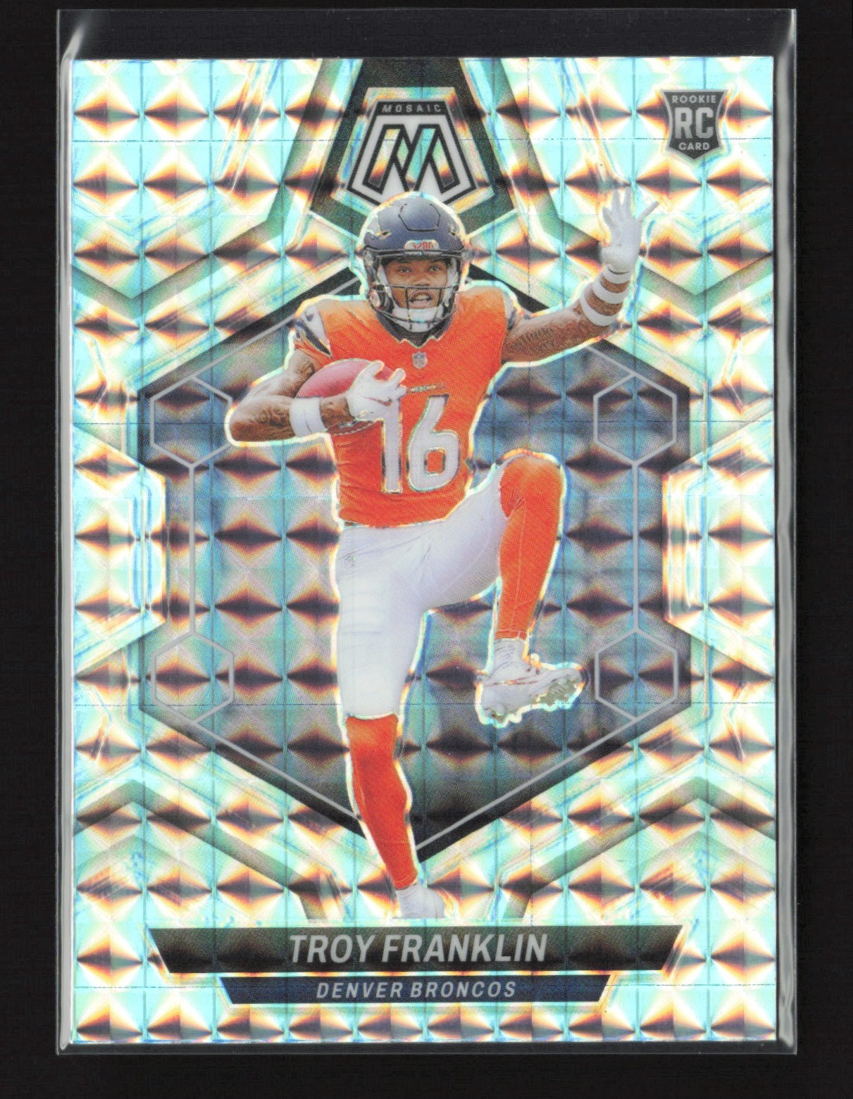 2024 Panini Mosaic Silver Prizm Troy Franklin RC #378 Denver Broncos