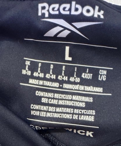 Leggings de compresión Reebok Lux 2.0 audaces azul marino y cielo, talla L, nuevos con etiquetas - Imagen 14 de 17
