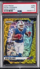 2024 PANINI PRIZM GOLD CHOICE #362 KEON COLEMAN 2/10 PSA 9