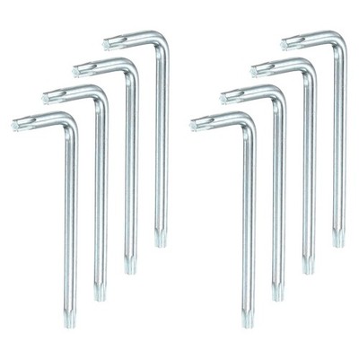 8 Stück T30 Anti Manipulationssicher Torx Sechskantschlüssel Schraubenschlüssel 3,7'' langer Arm, weiß