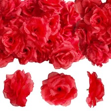 Red Artificial Silk Roses Head 70 pcs Fake Rose Flower for DIY Crafts