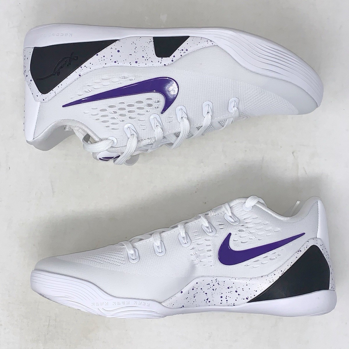 Nike Kobe 9 Elite Low Protro 'LA Lakers Home' White Sneakers, Size