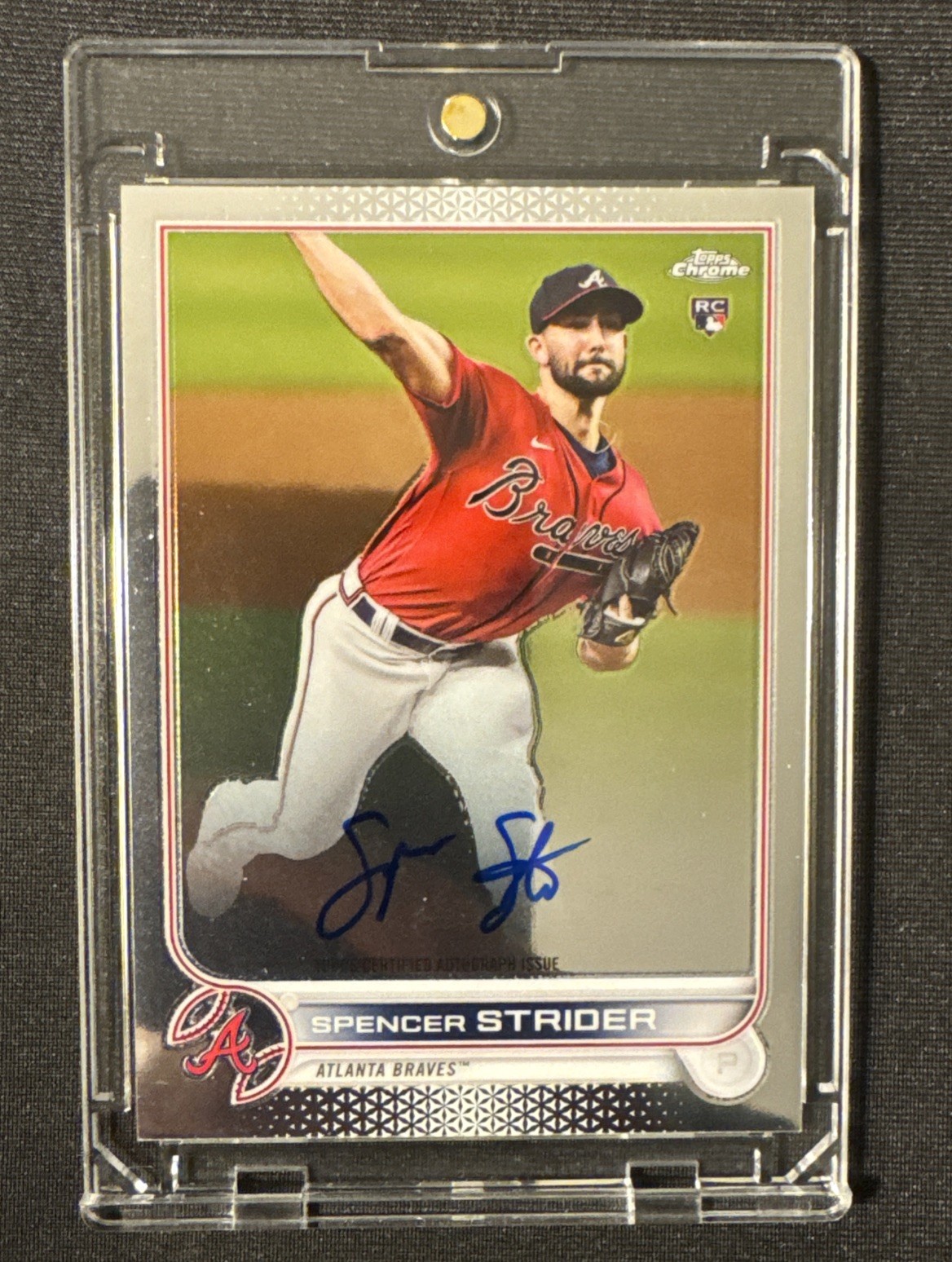 2022 Topps Chrome Rookie Auto Spencer Strider #RA-SS (AU, RC) ATLANTA BRAVES