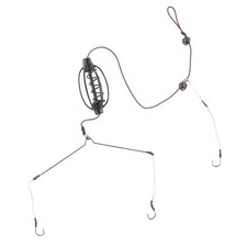 Fishing Bait Cage Line Group PE Line+Metal 35cm Hook Inline Feeder Cage