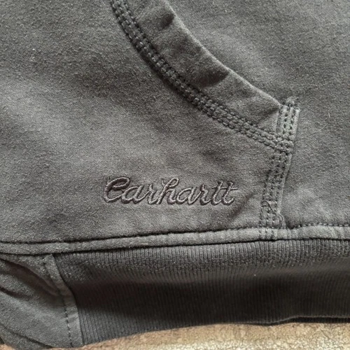 Carhartt Womens Sherpa Lined Full Zip Hooded Sweatshirt Vest Large L Black 12-14 image 2