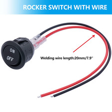 5Pcs 12V round Rocker Switch AC 6A/250V 10A/125V SPST 2 Pin 2 Position On/Off To