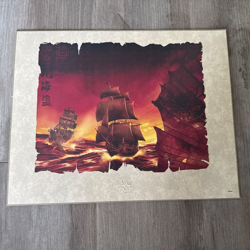 DCL Art Print Pirates of the Caribbean Ships Embossed