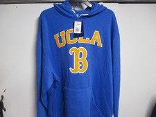 UCLA BRUINS CHAMPION BRAND MENS HOODED SWEATSHIRT XL NWT BABY BLUE RAISED LOGO
